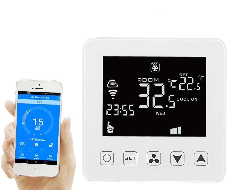 HY08AC Wi-Fi 0-10 В модулирующий вентилятор-Катушка комнатный термостат с Wi-Fi и alexa google home приложения Tuya