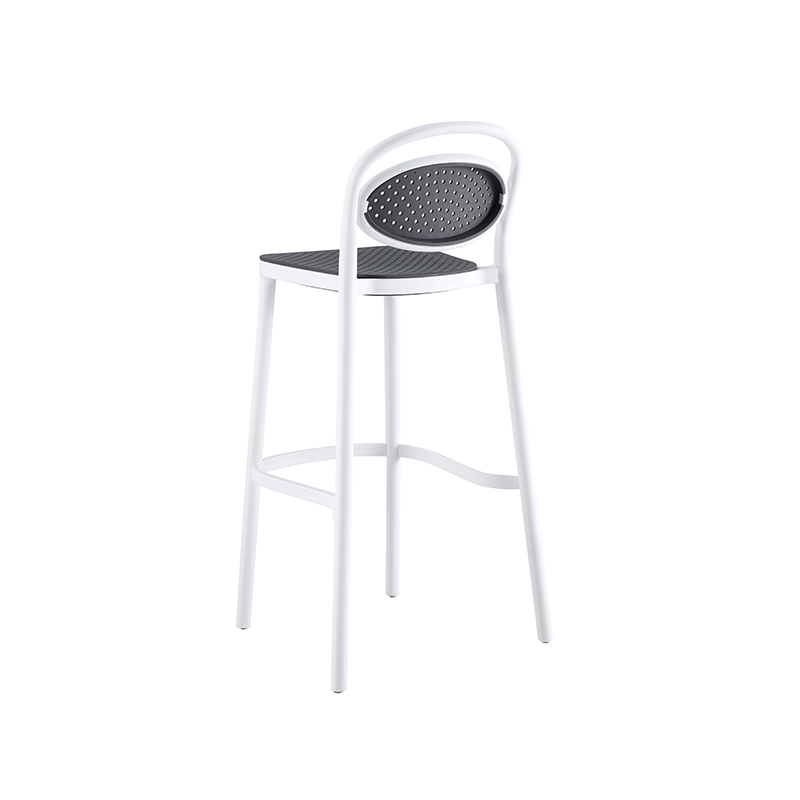 Modern simple design durable stack full PP plastic chair high bar stools with back