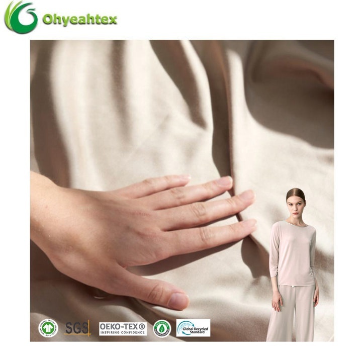 Factory OEKOTEX-100 Sustainable Organic Lyocell 95 Bamboo 5 Spandex Bamboo Fiber Fabric