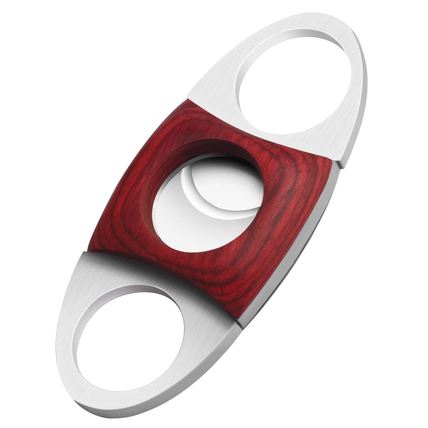 XiFei High Quality Durable Red Color Metal Cigar Cutter,Double Blades Silver Sharp Cigar Cutter