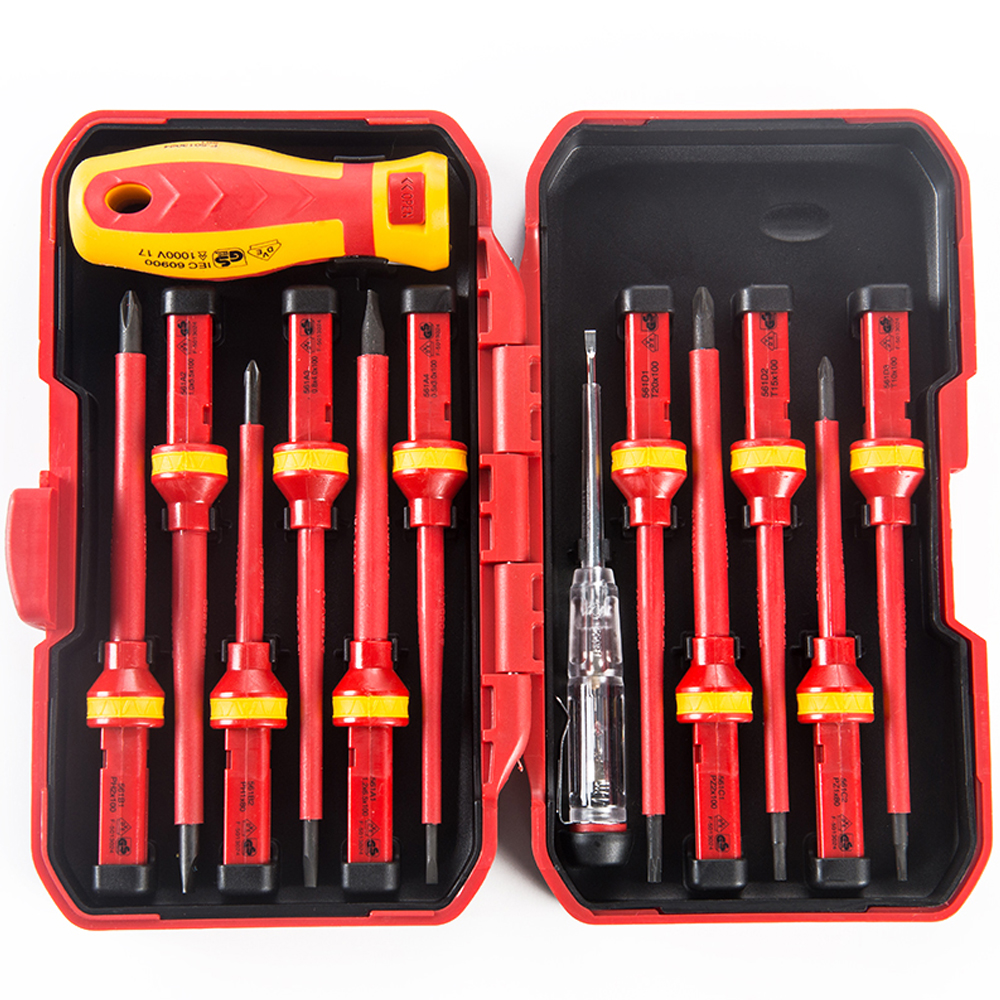 13pcs interchangeable electrical electrican VDE insulated insulation screwdriver set