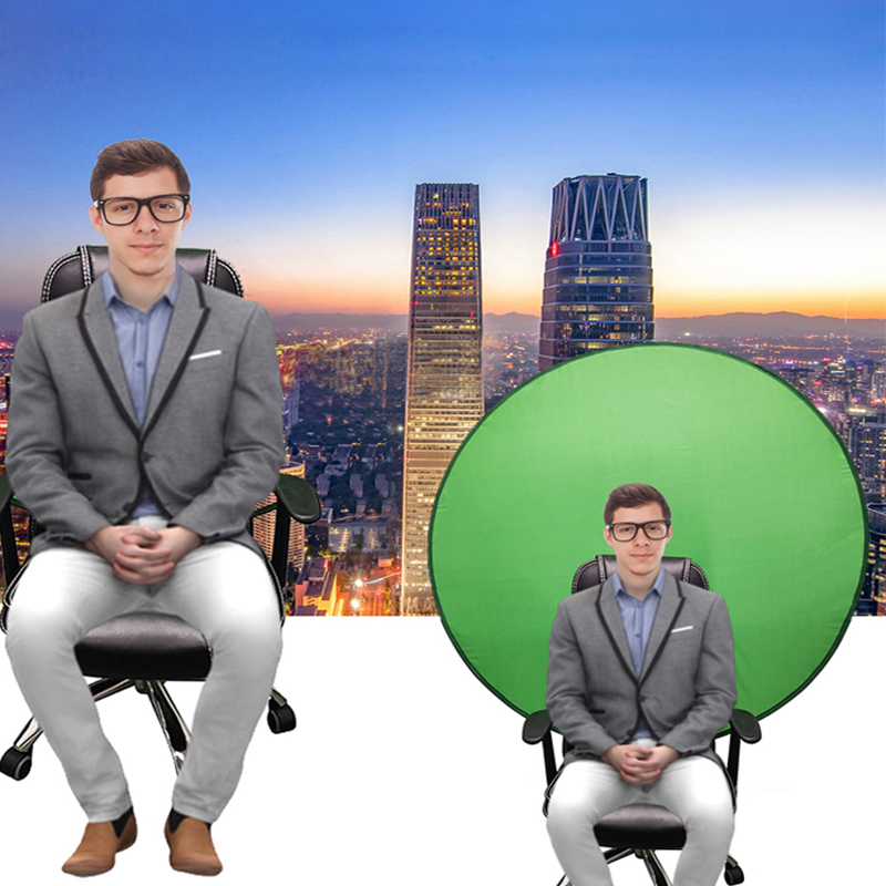 Green Screen Chair Webcam Backrop Background Photography Accessories Circle Photo Studio Round Backdrop Cover for Live Streaming