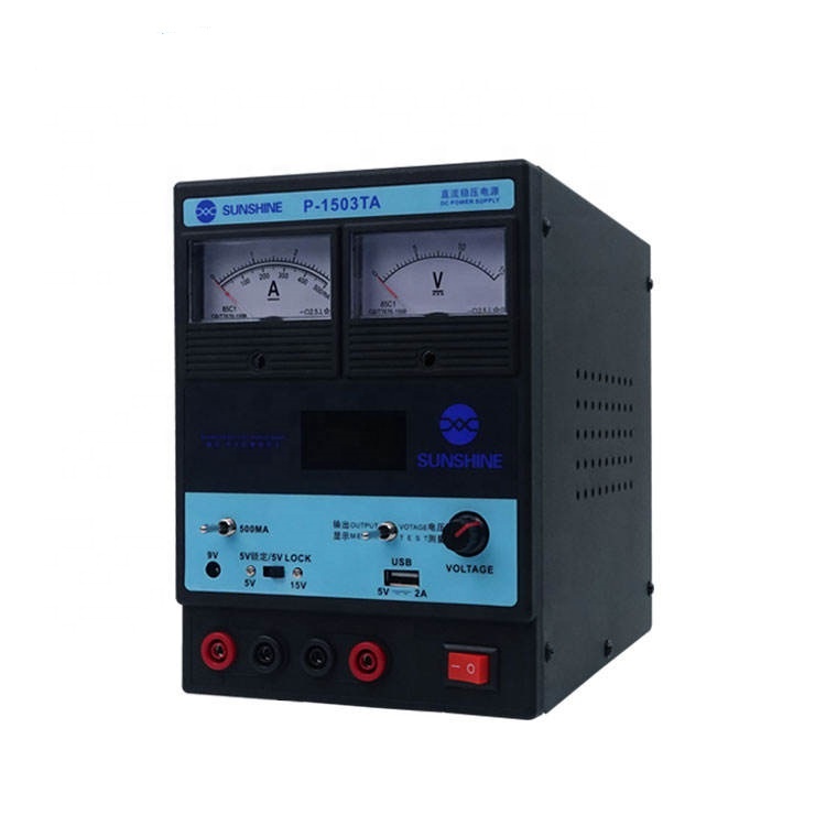 Sunshine P-1503TA 15В/3A высокая точность постоянного тока Регулируемый указатель счетчика блок питания