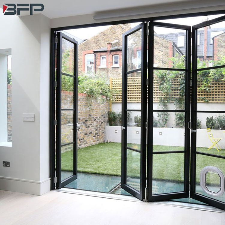 BFP AS2047 Australia Standard Aluminium Double Glazed Bi Folding Sliding Glass Accordion Door