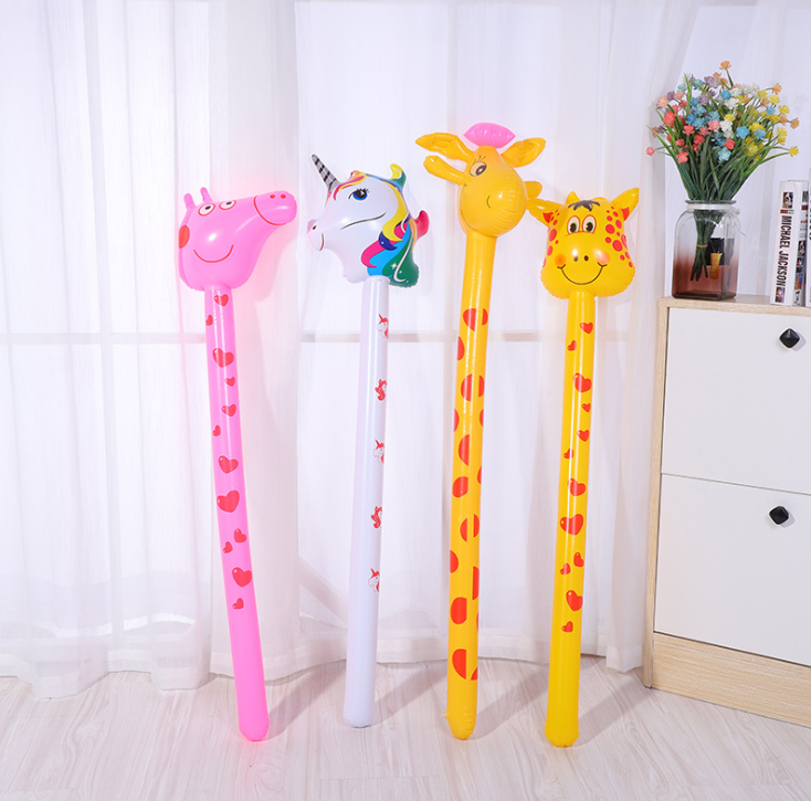 Factory wholesale funny inflatable animal noise stick for kids and advertising