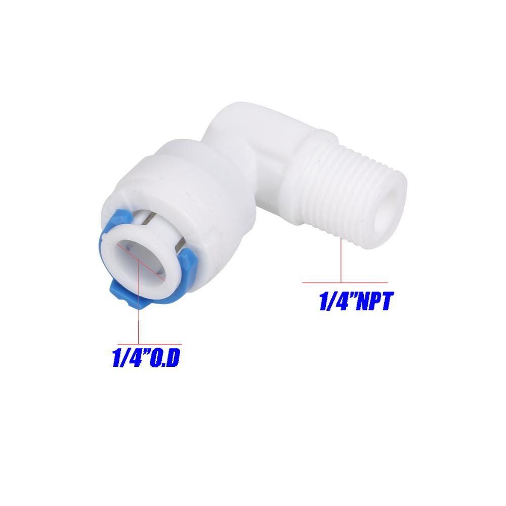 Высокое качество очиститель воды разъем 1/4 "InchO. D трубки до 1/4" дюймов ДНЯО Мужской Локоть разъем для RO фильтр воды системы
