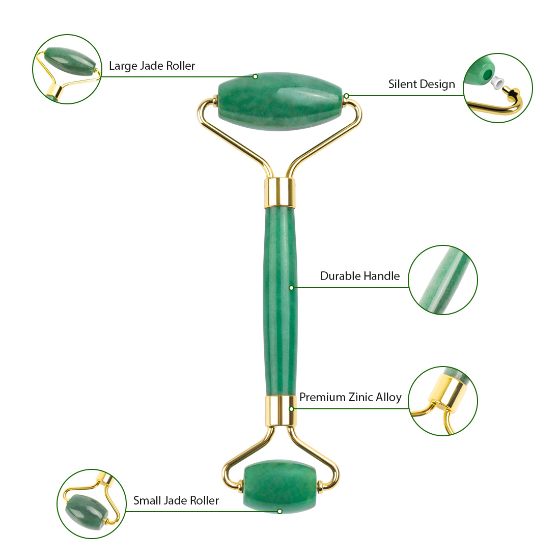 Anti aging cellulite massage machine tool double crystal vibration face facial jade roller for women