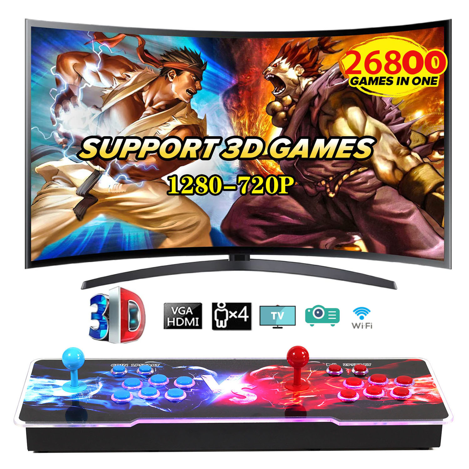 HD аркадная 3D Pandora Box 18S pro 26800 ni 1 WiFi Загружаемая игра Винтажная настольная аркадная консоль видеопроигрыватель