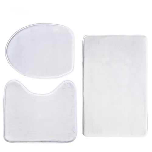 Home decorations heat press Sublimation blank bathroom door mat sets 3 piece for sublimation printing