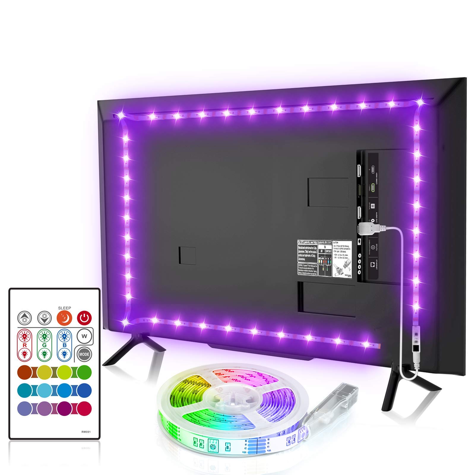 RGB светодиодная подсветка для телевизора, умное окружающее освещение, светодиодная подсветка с синхронизацией, световые полосы с пультом дистанционного управления