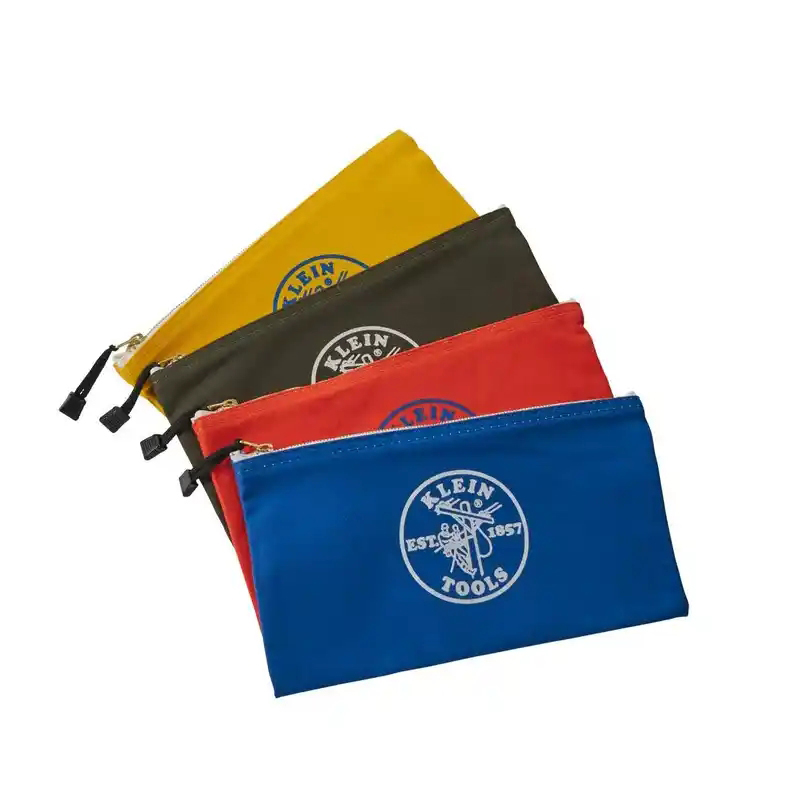 Eco-friendly Custom Size Red Zipper Canvas Tool Bag With Logo Printing
