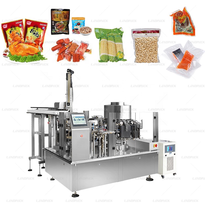 LDZK-160 Pickles Egg Meat Bean Product Rotary Vacuum Skin Packaging Machine Skinpack