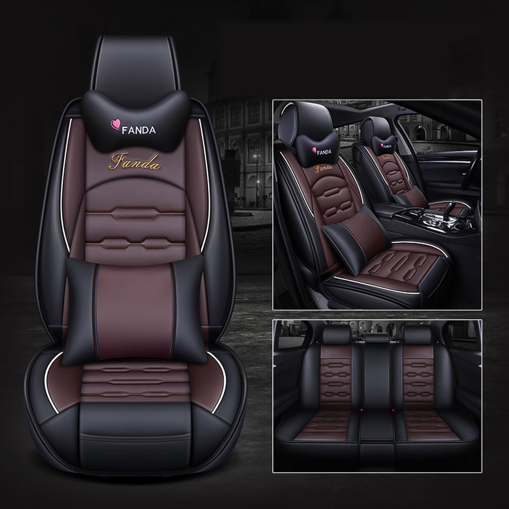 Чехлы на сиденья автомобиля Fly 5D из искусственной кожи, водонепроницаемые Модные чехлы на автомобильные сиденья из искусственной кожи