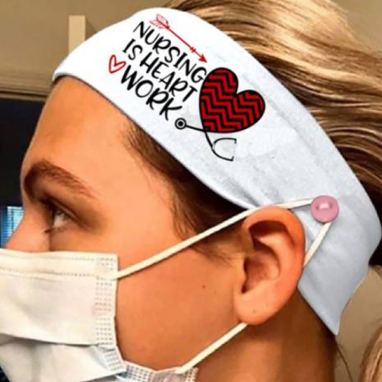 Factory Wholesale High Quality Fashion Workout Outdoor Hospital Mask Mountable Trending Headband With Buttons For Nurses