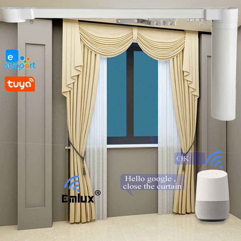 Электрическая занавеска С Wi-Fi управлением alexa, беспроводной электродвигатель для штор