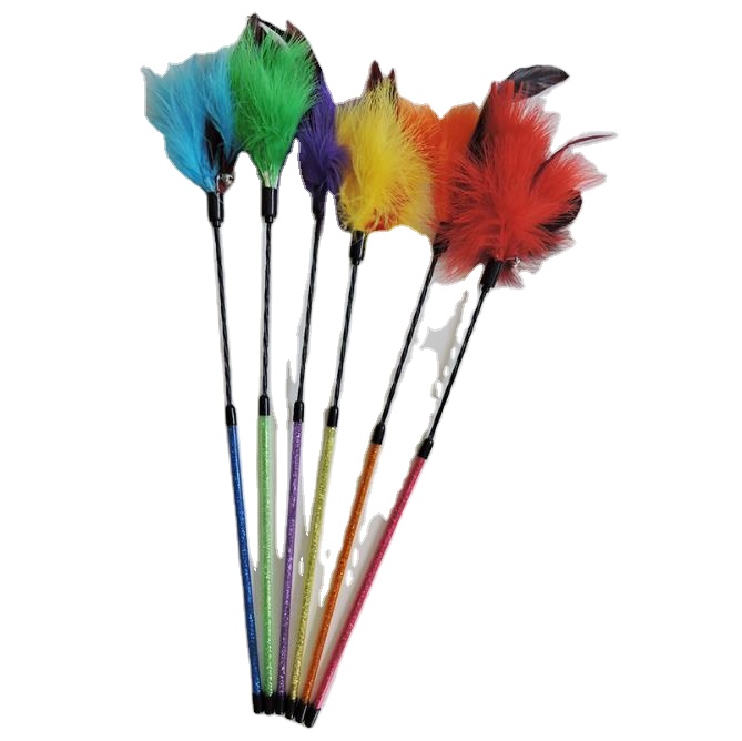 Feather Cat Teaser with plastic rod