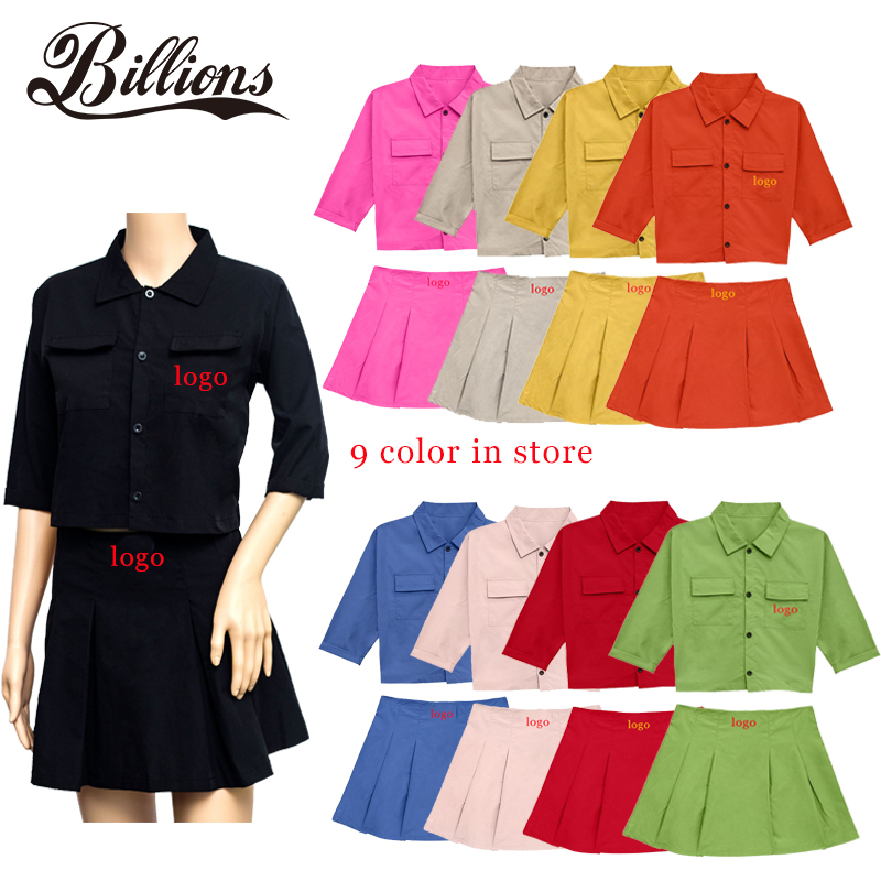Billions New Arrival High Quality Polo Top And Skirts 2 Piece Set Adult Dickie Outfit Women Dickie Skirts Sets