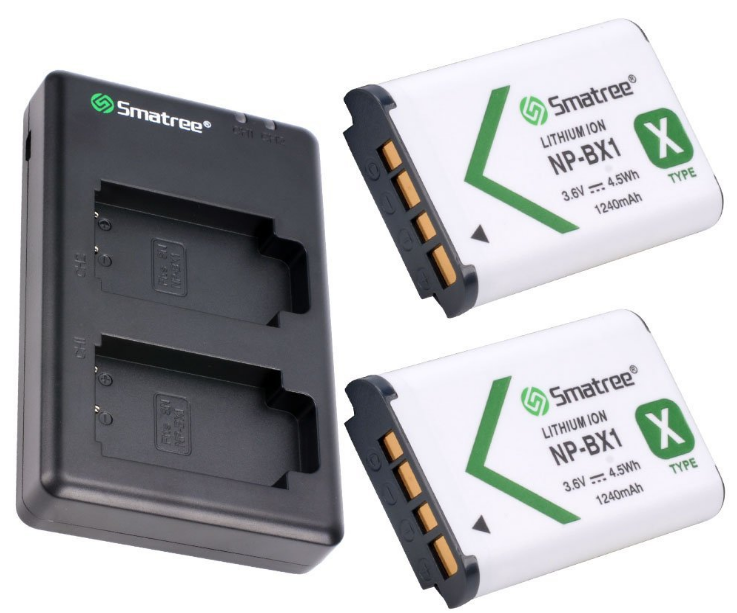 Smatree 1240mAh батареи питания (2-Pack) и Двухканальное зарядное устройство для Sony NP-BX1/Cyber-shot DSC-RX100-IV/DSC-RX100M3/DSC-H