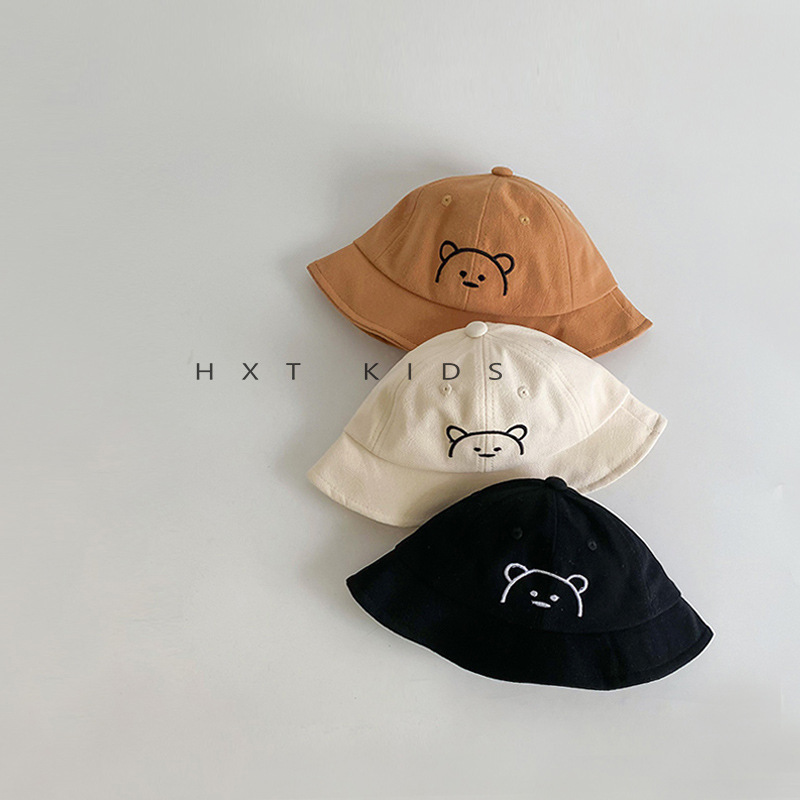 Spring and autumn baby cute bear fisherman hat summer sunshade child hat baby hat