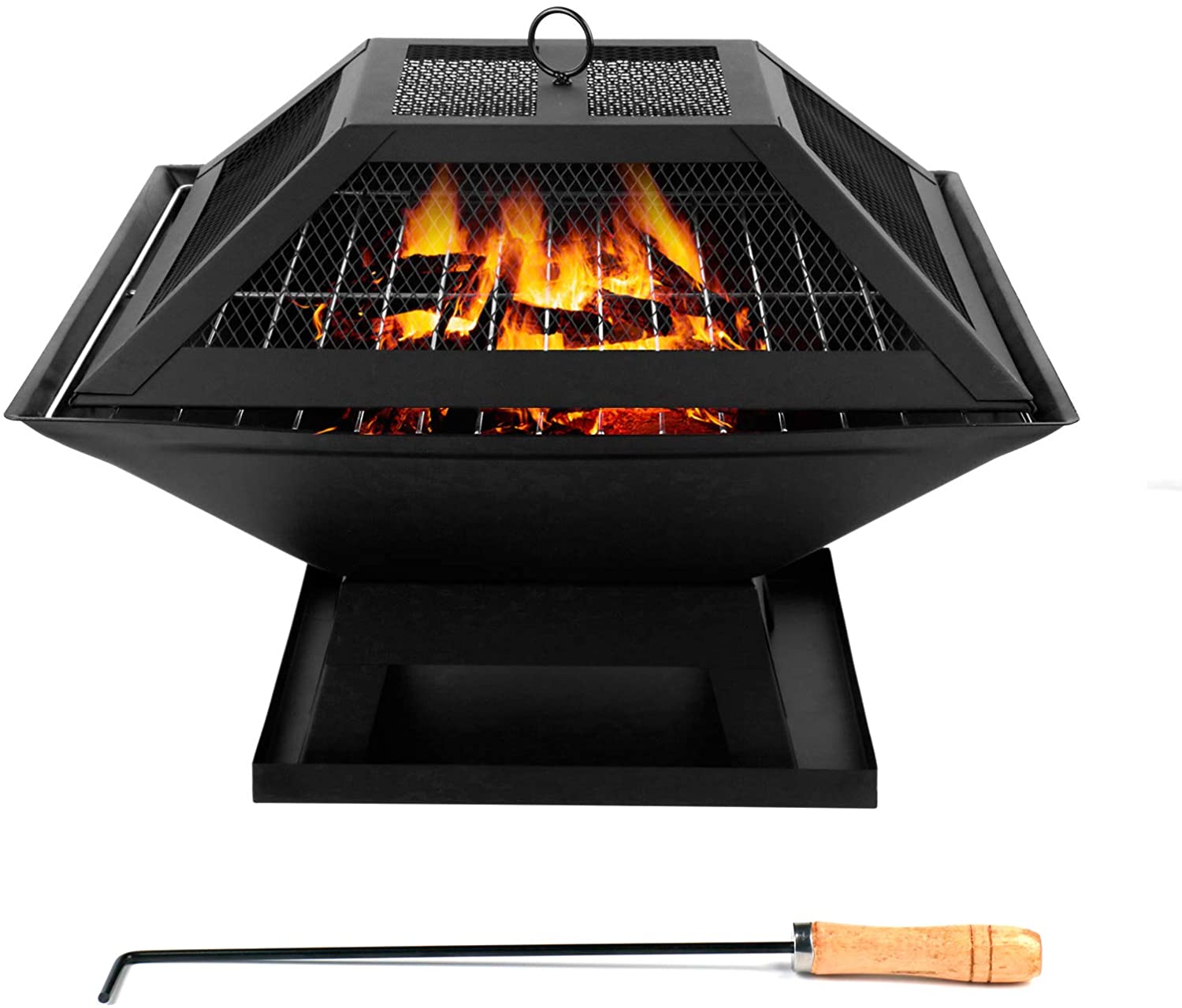 Factory Fire Pit Outdoor Camping BBQ Grill Fire Bowl Screen Cover Iron Fire Pit for Graden
