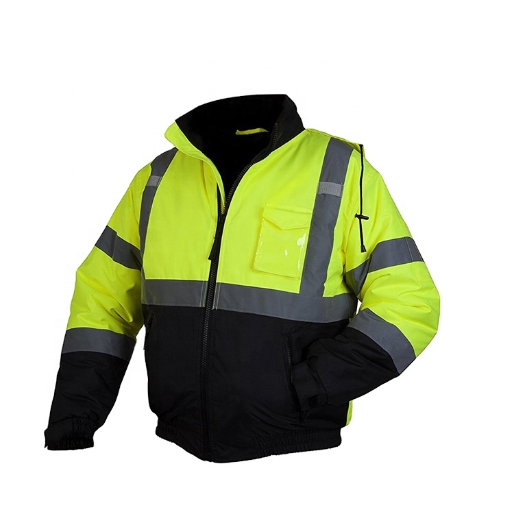 Защитная теплая куртка-бомбер Hi-Vis из полиэстера с стеганой подкладкой для рабочих