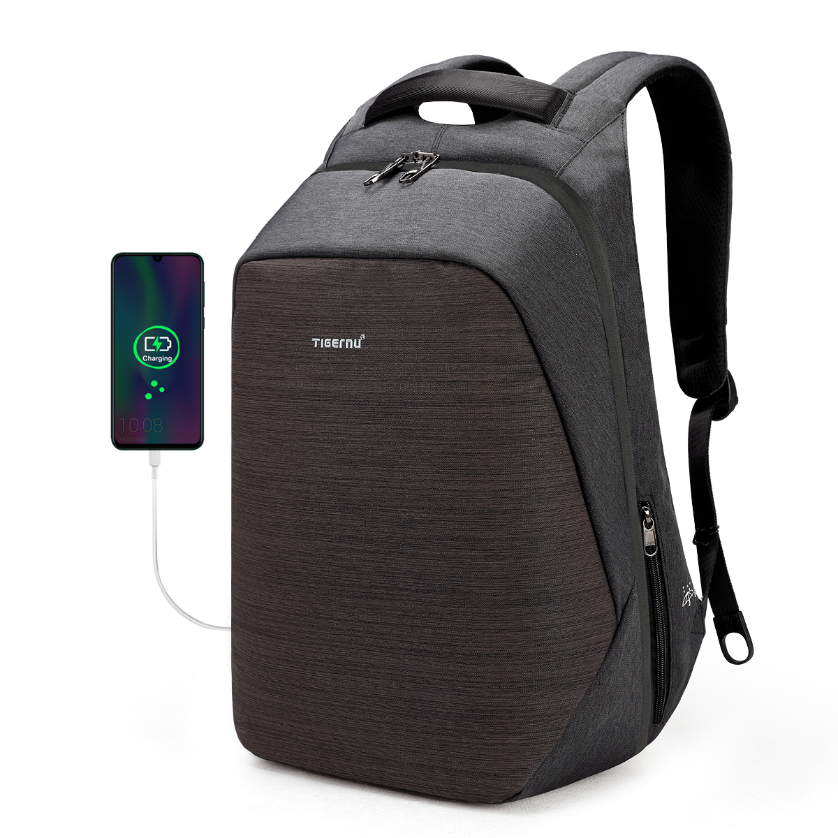 Рюкзак Tigernu мужской для ноутбука 15,6 дюйма с защитой от кражи и usb-зарядкой