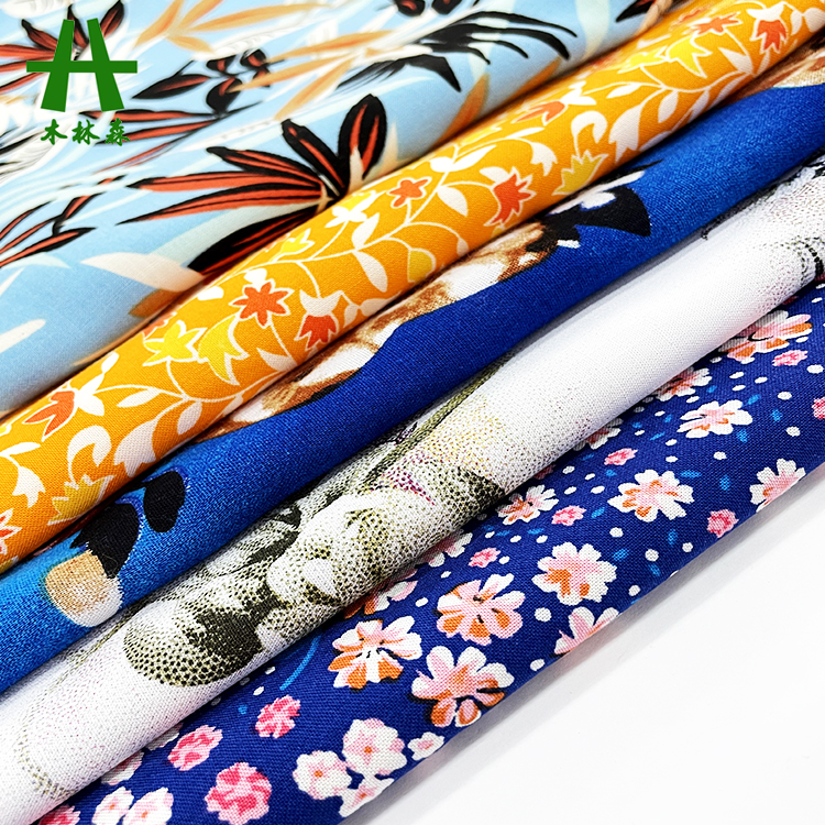 Mulinsen Textile 100% Viscose 30s*30s Woven Floral Rayon Challis Fabric