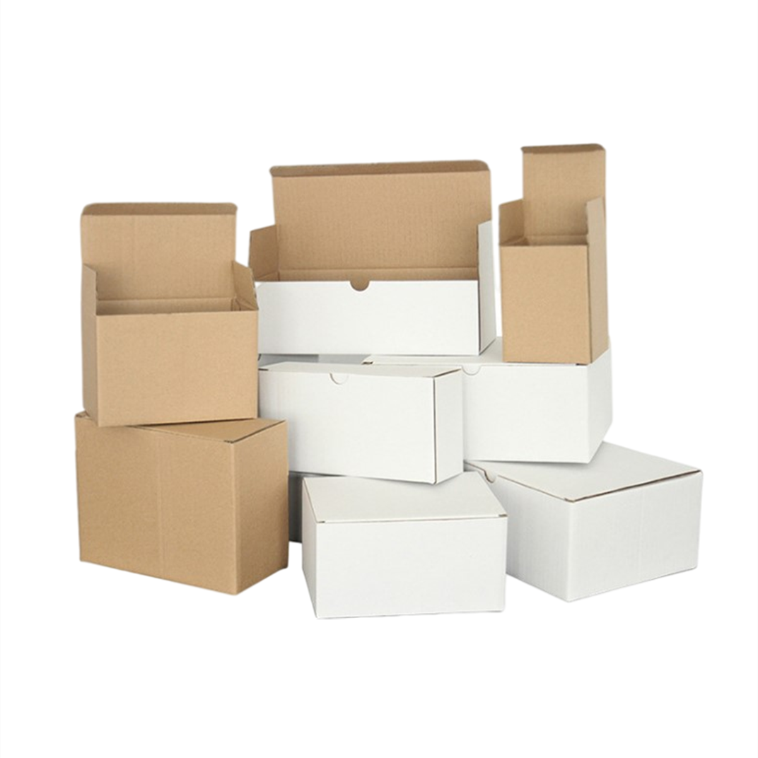 Eco-friendly Custom Logo Printed Brown and white Kraft Mailer Box,Corrugated Packaging Cardboard Shipping Box Carton For Clothes