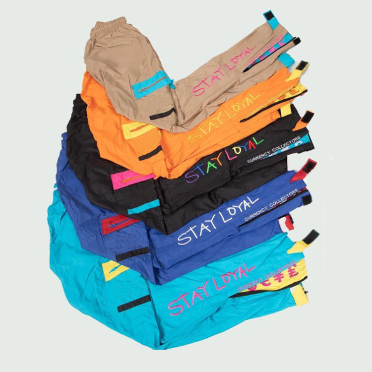 OEM Custom Cargo Mens Elastic Waist Pants Nylon Casual Trousers Sweats Stacked Joggers Sweatpants Pants With Pockets