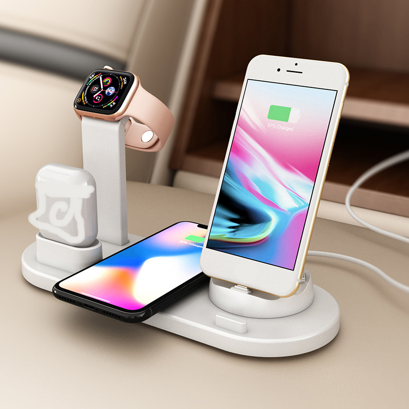 3 в 1 Беспроводное зарядное устройство Индукционная подставка Замена для iPhone 11 XS Max XR Airpods Apple Watch 2 в 1 док-станция