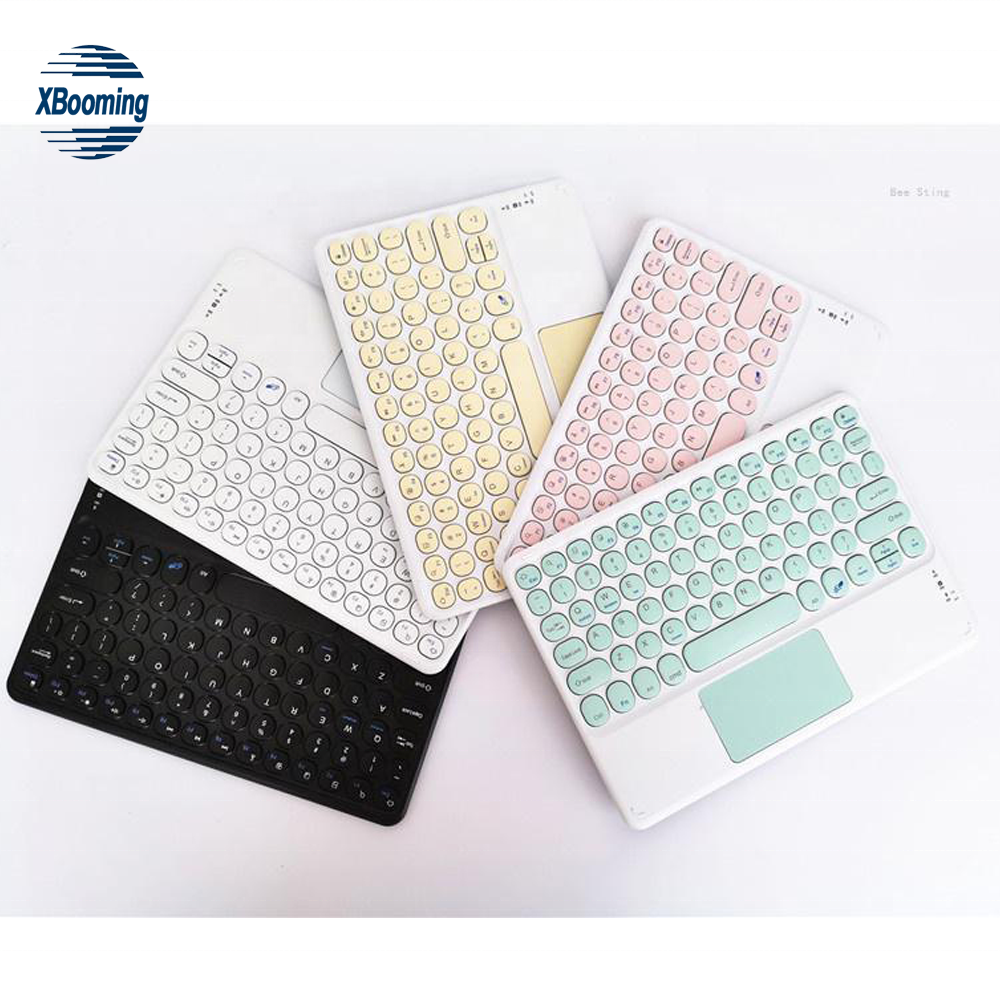 Беспроводная клавиатура Teclado с подсветкой телефона Mini Android IOS bluetooth тачпад планшет круглые клавиши 2021
