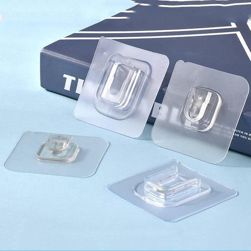 yiwu Double-sided Adhesive Wall Hooks Storage Hanging Transparent Suction Cup Sucker Hook Double-sided Adhesive Wall Hooks