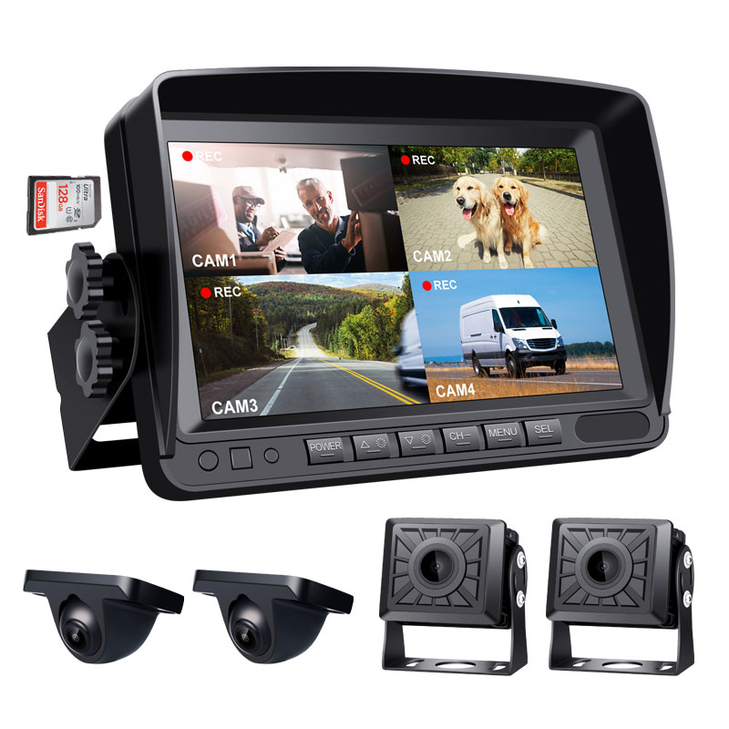 Car Backup Camera 12V-36V 7 TFT LCD HD Color Rear View Monitor Night Vision Waterproof Parking Assistance System
