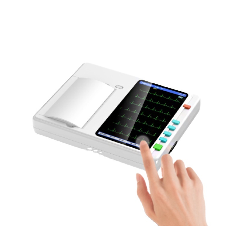 Handheld 3/6-Channel ECG Device Medical Equipment for Hospitals Made of Plastic and Metal Operates on Electricity
