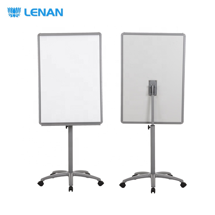New design flipchart board aluminium frame magnetic flip chart easel mobile whiteboard stand with wheels