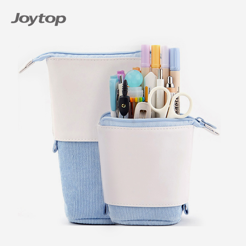Школьный Детский вельветовый пенал Joytop на заказ, выдвижной, с подставкой, телескопический, выдвижной пенал, сумка