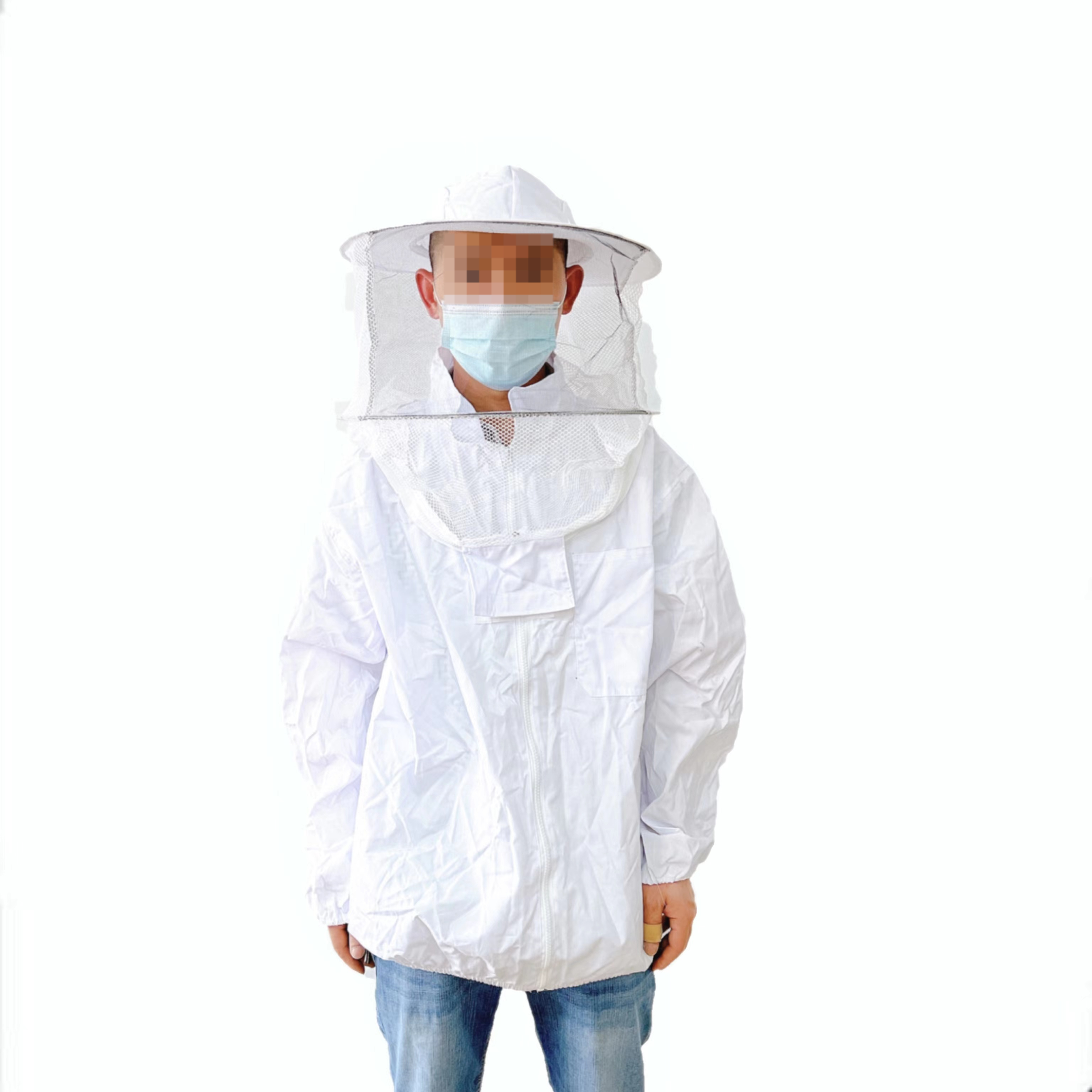 CHINABEES Beekeeping Protective Jacket Smock Suit Sleeve Beekeeper Breathable Clothes Clothing Veil Dress With Hat Equip Suit