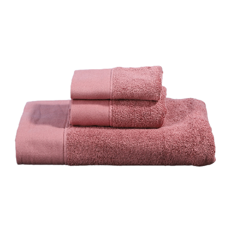 Wholesale high quality bath towel set gift 100% cotton customized towel set bathroom solid color-Burgundy
