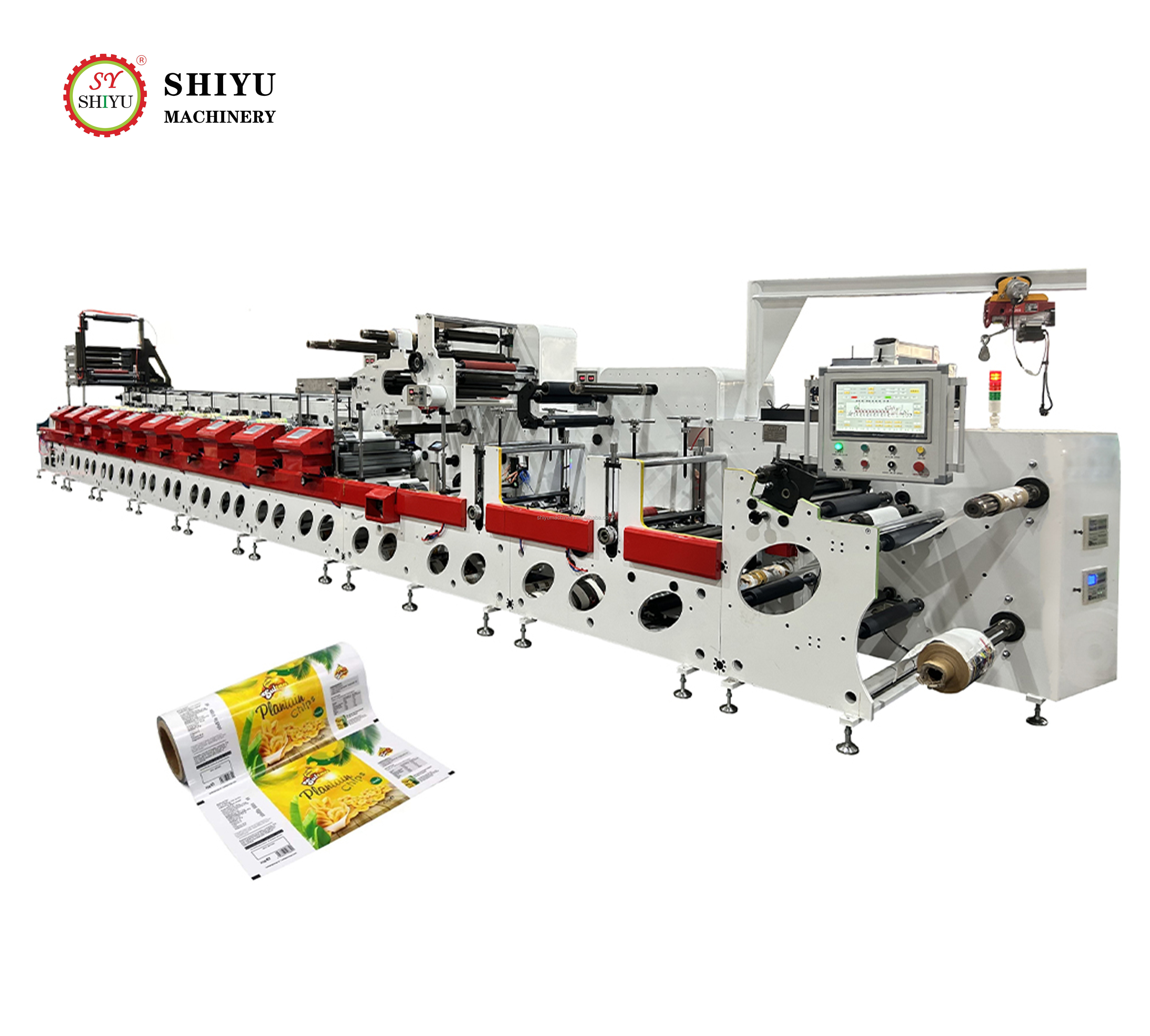 high speed Flexographic servo horizontal unit type Roll To Roll UV plastic film paper Narrow Web label Flexo Printing Machine