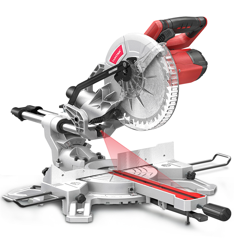 LUXTER 255mm(10 inch) Compound Sliding Miter saw Single Bevel With Laser Mitre Saw For Woodworking And Aluminium Cutting