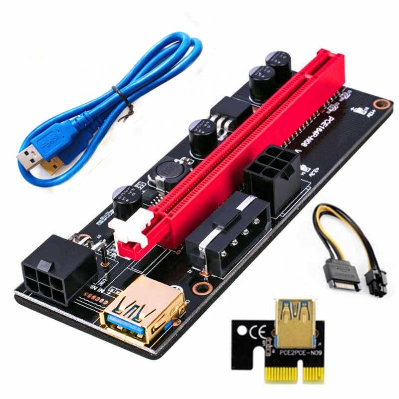 Pcie VER009S PCI-E 1X до 16X 009 карта удлинитель Экспресс-адаптер USB 3,0 кабель питания gpu pci riser 009s