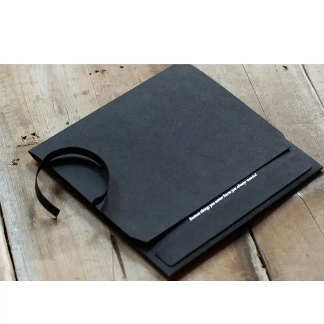 Stored 5 x 5 Inch 350gsm Black Cardboard Plain Envelope with Pull Tab