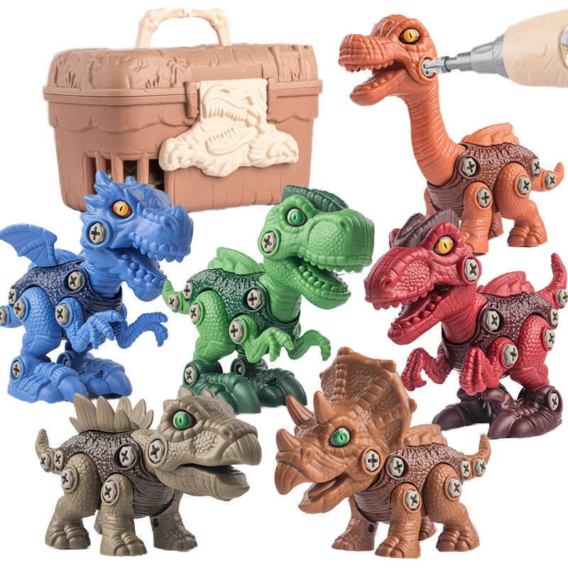 Preschool electric plastic dinosaur assembly early learning educational games DIY stem toys set for kids