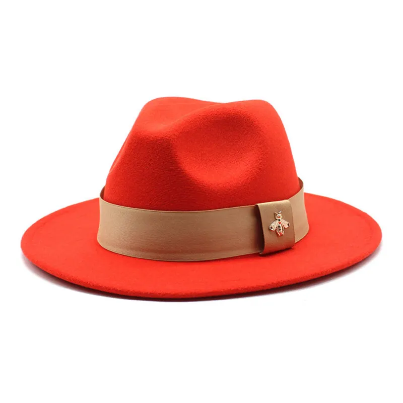 Fashion 27 Color In Stock Men Women Panama Hat Big Wide Rim Felt Jazz Fedora Hat With Ribbon Buckle