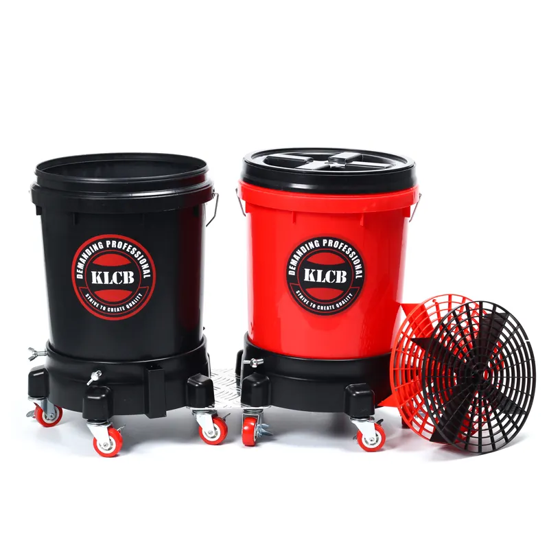 KLCB G027 Clear Two Bucket Wash Kit with Dolly For Car Wash Detailing