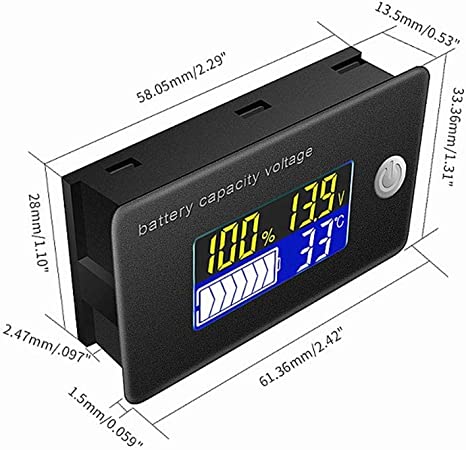 ЖК-экран емкость аккумулятора напряжение: DC 12V внутренний Temp. Датчик для свинцово-кислотный аккумулятор