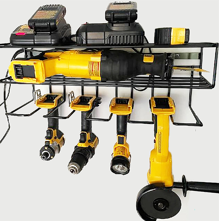 JH-Mech электрическая дрель стеллаж для хранения с полкой Pegboard держатель для электроинструмента для 4 сверл и батарей