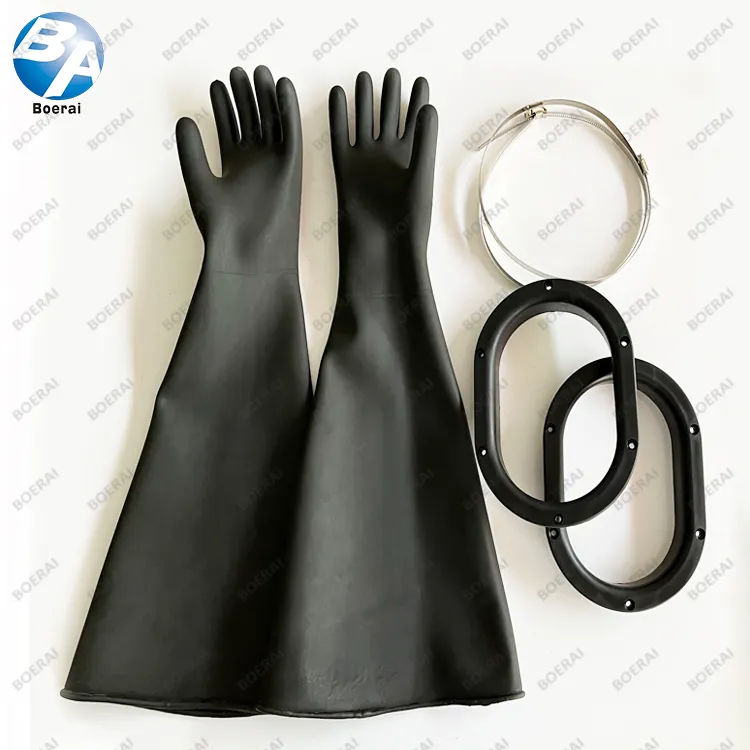 Sandblasting gloves for sandblasting cabinet 800mm long rubber material