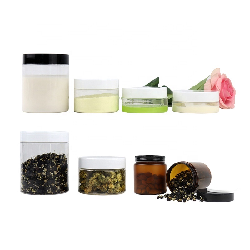 150ml empty plastic jars packaging with lids food grade 150g 5oz jars