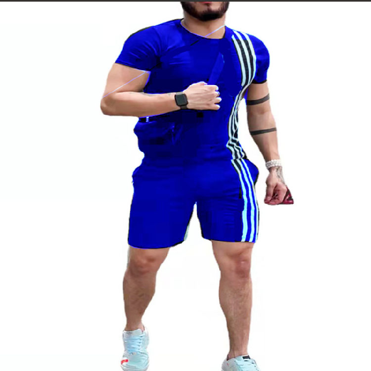 2021 Summer Spot Men's Cotton Shorts Sports Casual T-shirt Short Sleeve Suit shorts set with jacket for men shorts set with jack